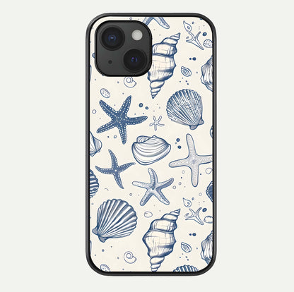 Blue Ocean Outline Glass Case For iPhone 15 by Custom World