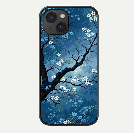 Blue Tree Serenity Glass Case For iPhone 15 by Custom World