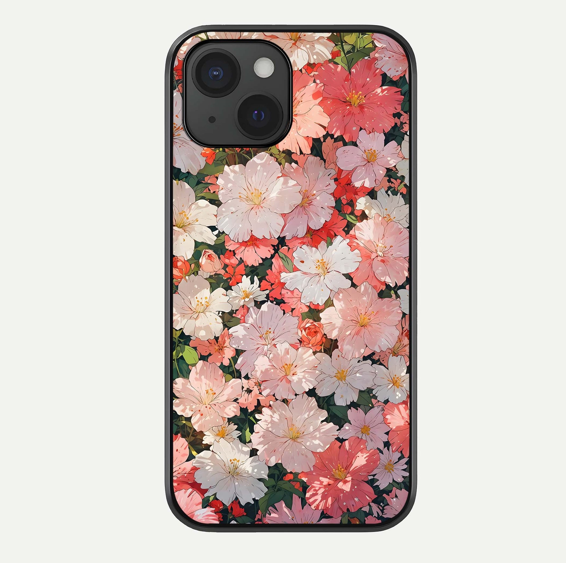 Blush Bloom Field Glass Case For iPhone 15 by Custom World