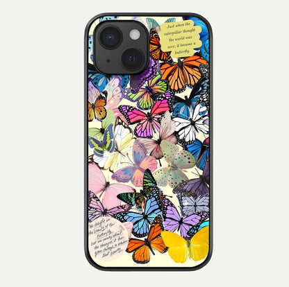 Butterflies Petal Dream Glass Case For iPhone 15 by Custom World