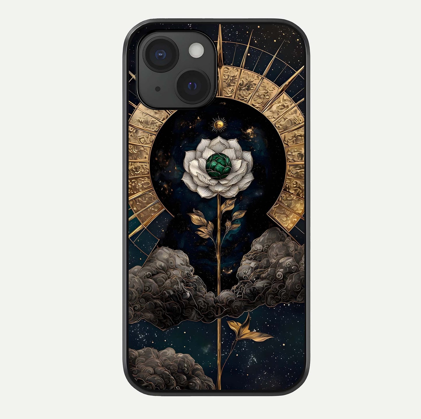 Celestial Lotus Morang Glass Case For iPhone 15 by Custom World
