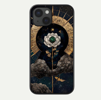 Celestial Lotus Morang Glass Case For iPhone 15 by Custom World