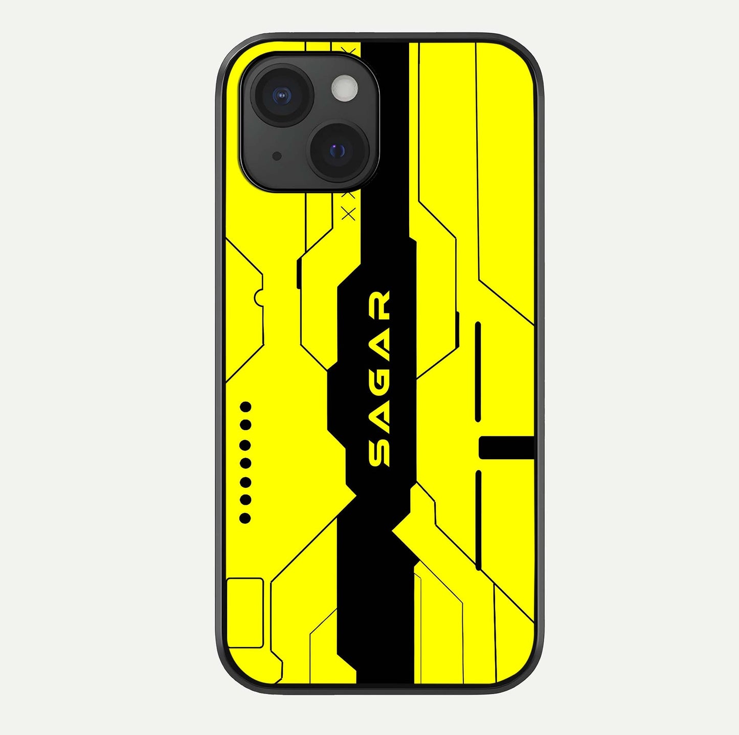 Circuit CYBERPUNK Custom Name Glass Case For iPhone 15 by Custom World
