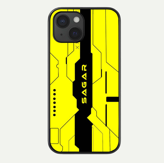 Circuit CYBERPUNK Custom Name Glass Case For iPhone 15 by Custom World