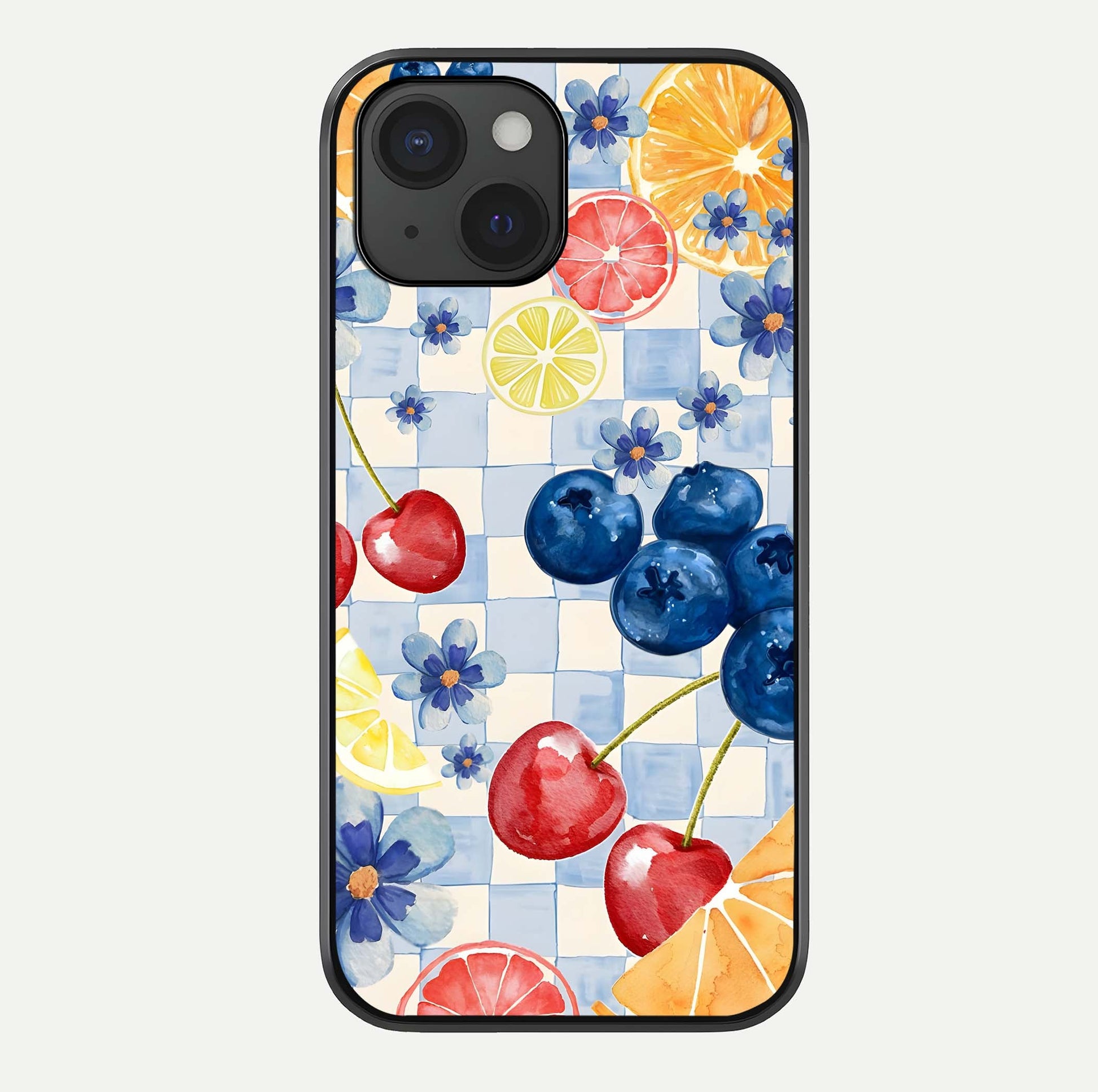 Citrus Bloom Joy Glass Case For iPhone 15 by Custom World