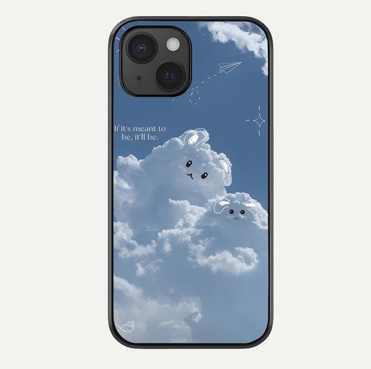 Cloud Bunny Dreams Glass Case For iPhone 15 by Custom World