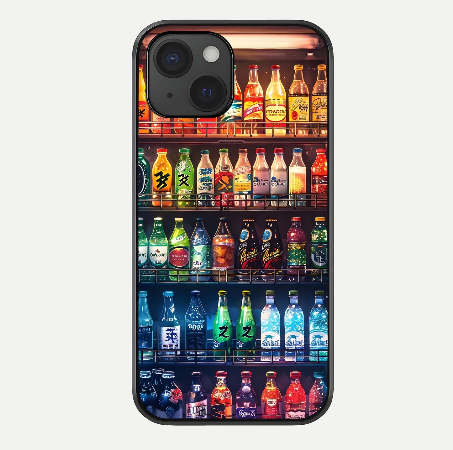 Colorful Soda Bottles Glass Case For iPhone 15 by Custom World