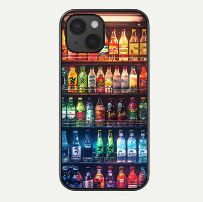 Colorful Soda Bottles Glass Case For iPhone 15 by Custom World