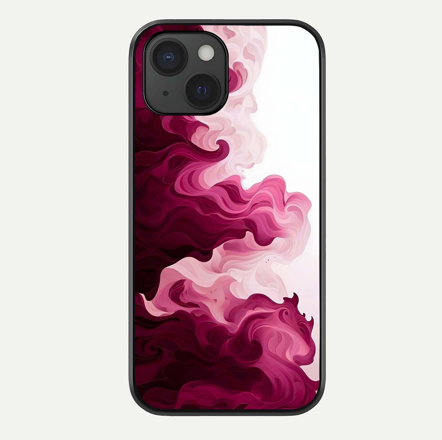 Crimson Wave Flow Glass Case For iPhone 15 by Custom World