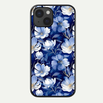 Cute Floral Patterns Glass Case For iPhone 15 by Custom World