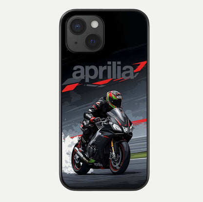 Dark Aprilla Glass Case For iPhone 15 by Custom World