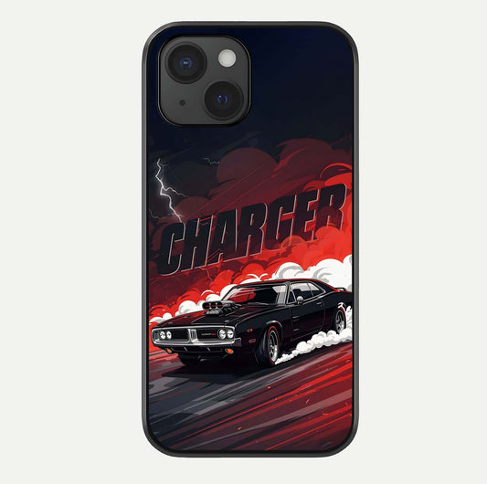 Dark Charger Fury Glass Case For iPhone 15 by Custom World