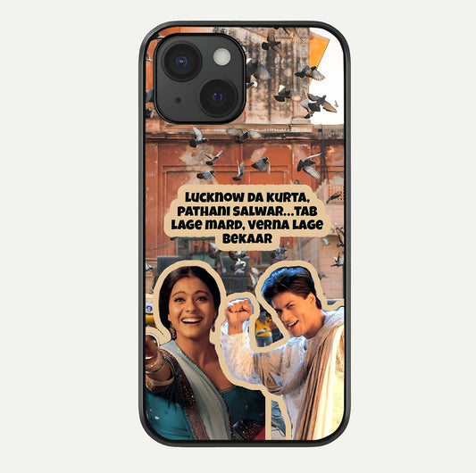 Desi Retro Vibes Glass Case For iPhone 15 by Custom World