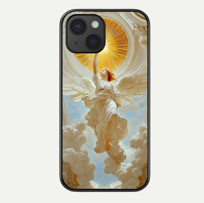 Divine Light Angel Glass Case For iPhone 15 by Custom World