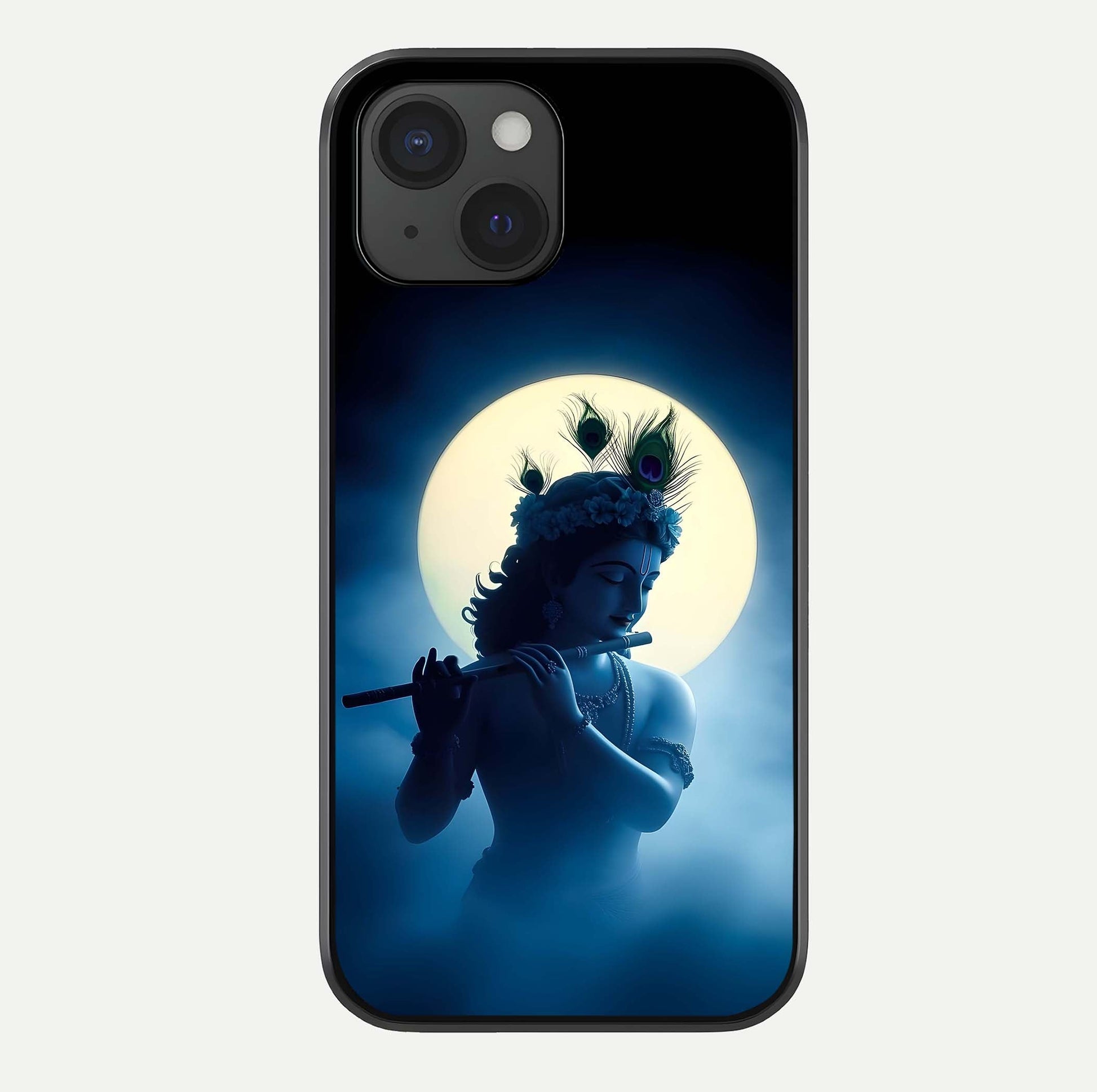 Divine Moon Flute Glass Case For iPhone 15 by Custom World
