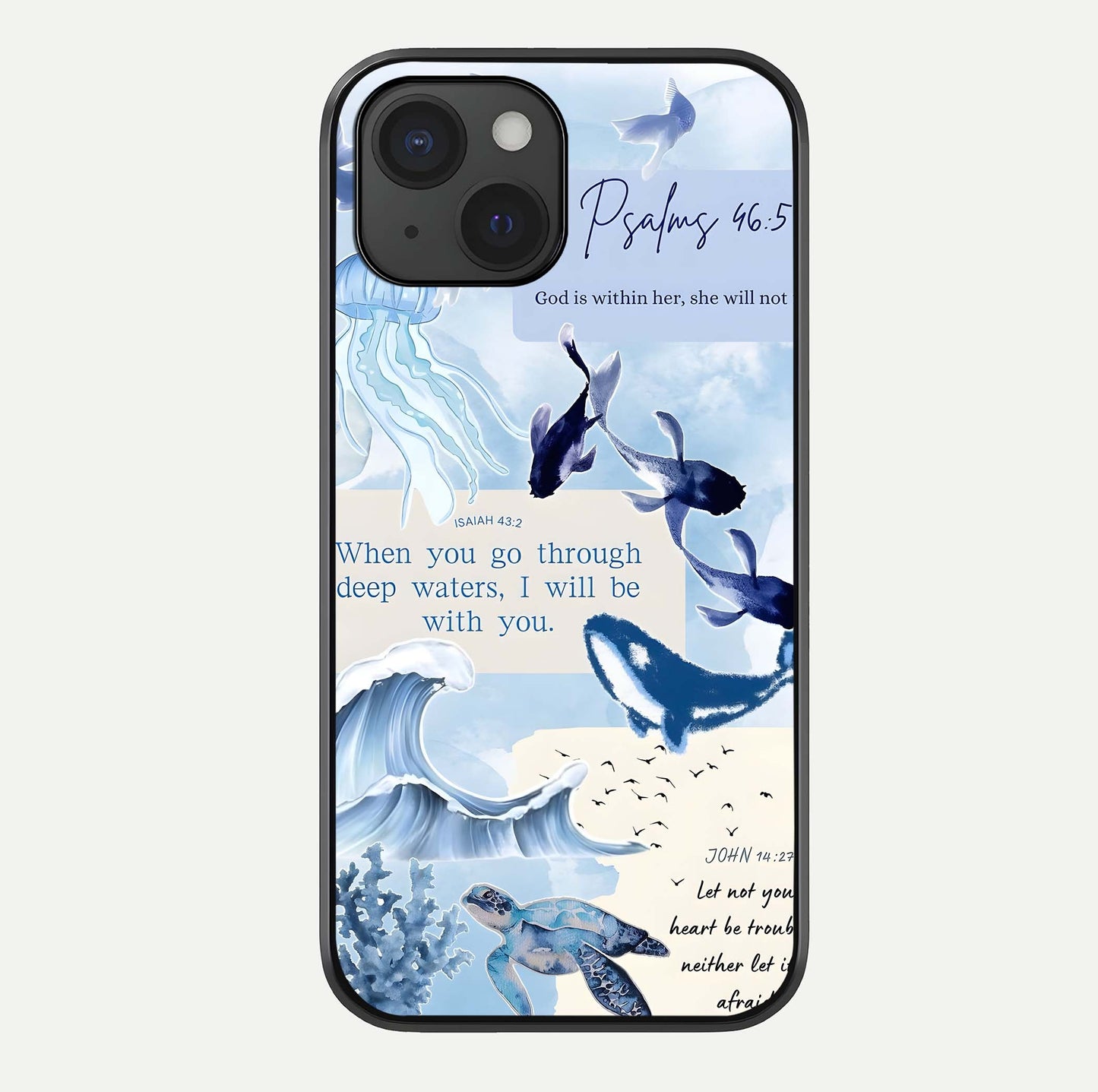 Faithful Ocean Promise Glass Case For iPhone 15 by Custom World
