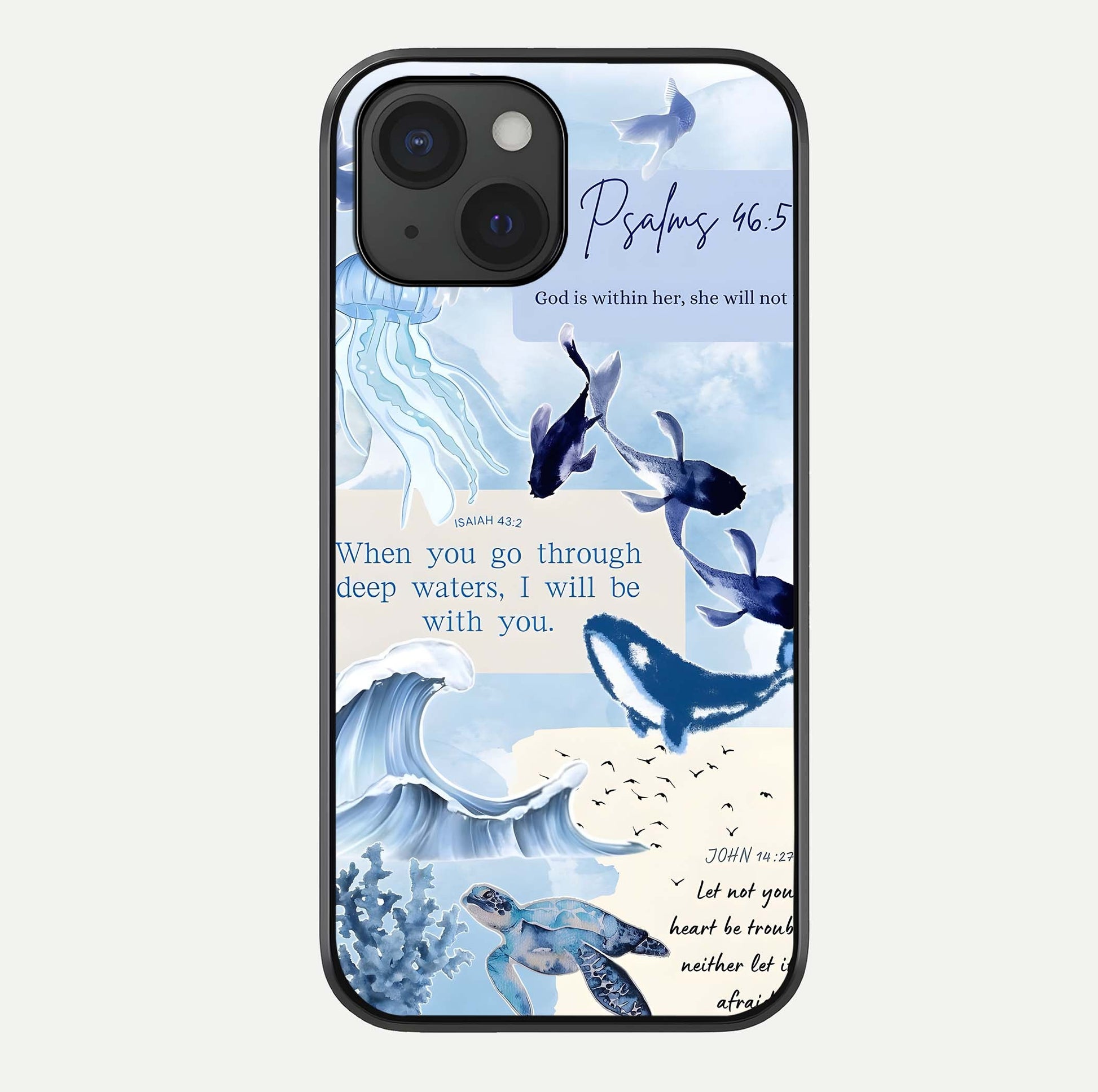 Faithful Ocean Promise Glass Case For iPhone 15 by Custom World