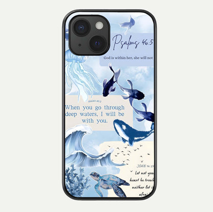 Faithful Ocean Promise Glass Case For iPhone 15 by Custom World