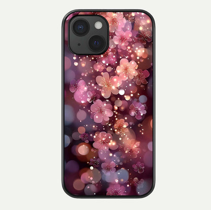 Glowing Petal Bliss Glass Case For iPhone 15 by Custom World