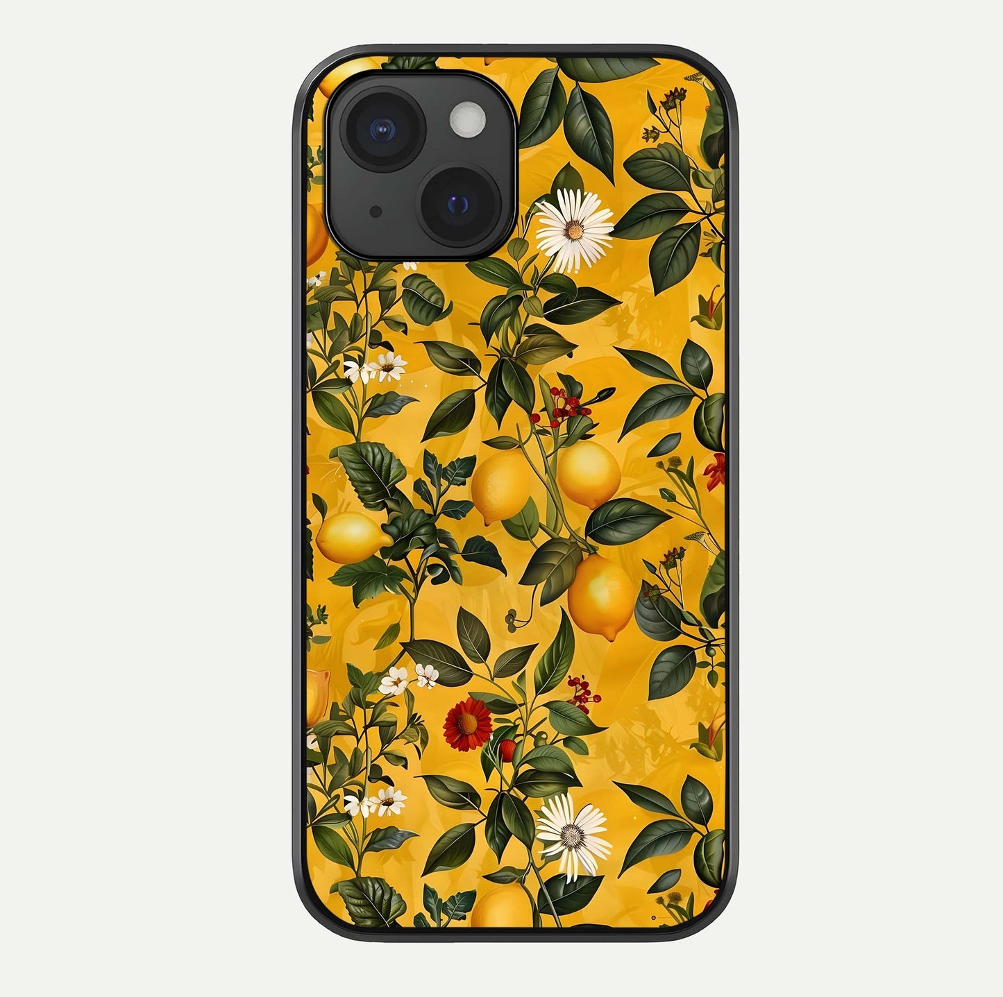 Golden Lemon Field Glass Case For iPhone 15 by Custom World