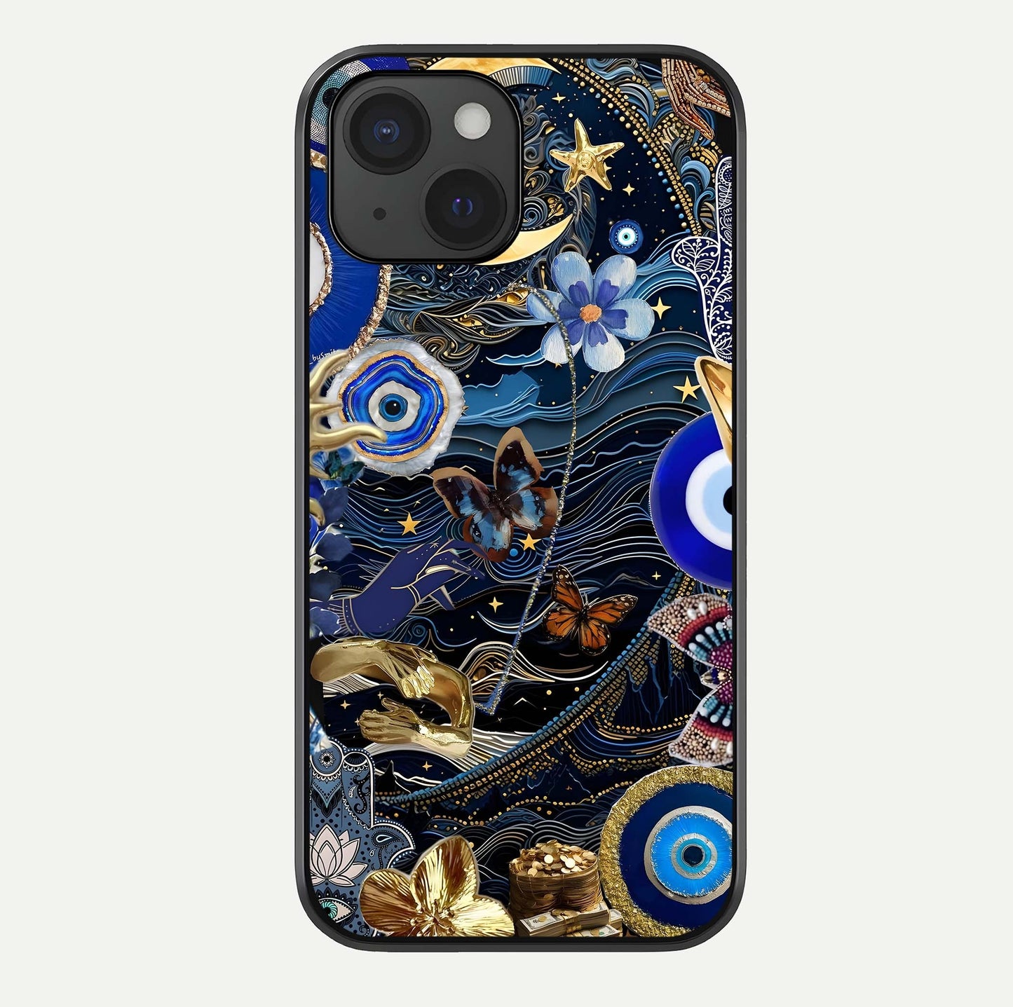Golden Moon Magic Glass Case For iPhone 15 by Custom World