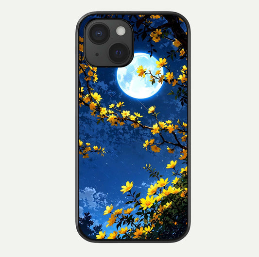 Golden Night Glow Glass Case For iPhone 15 by Custom World