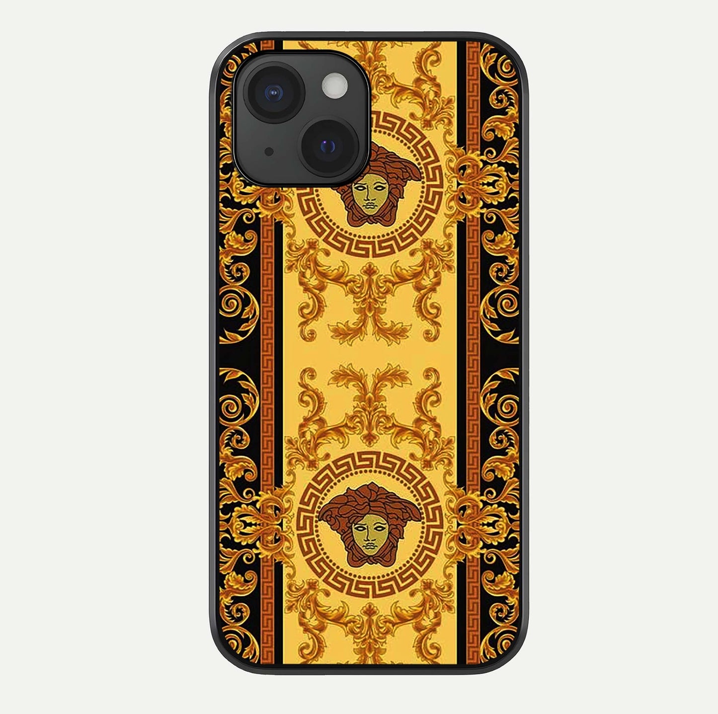 Golden Royal Heritage Glass Case For iPhone 15 by Custom World