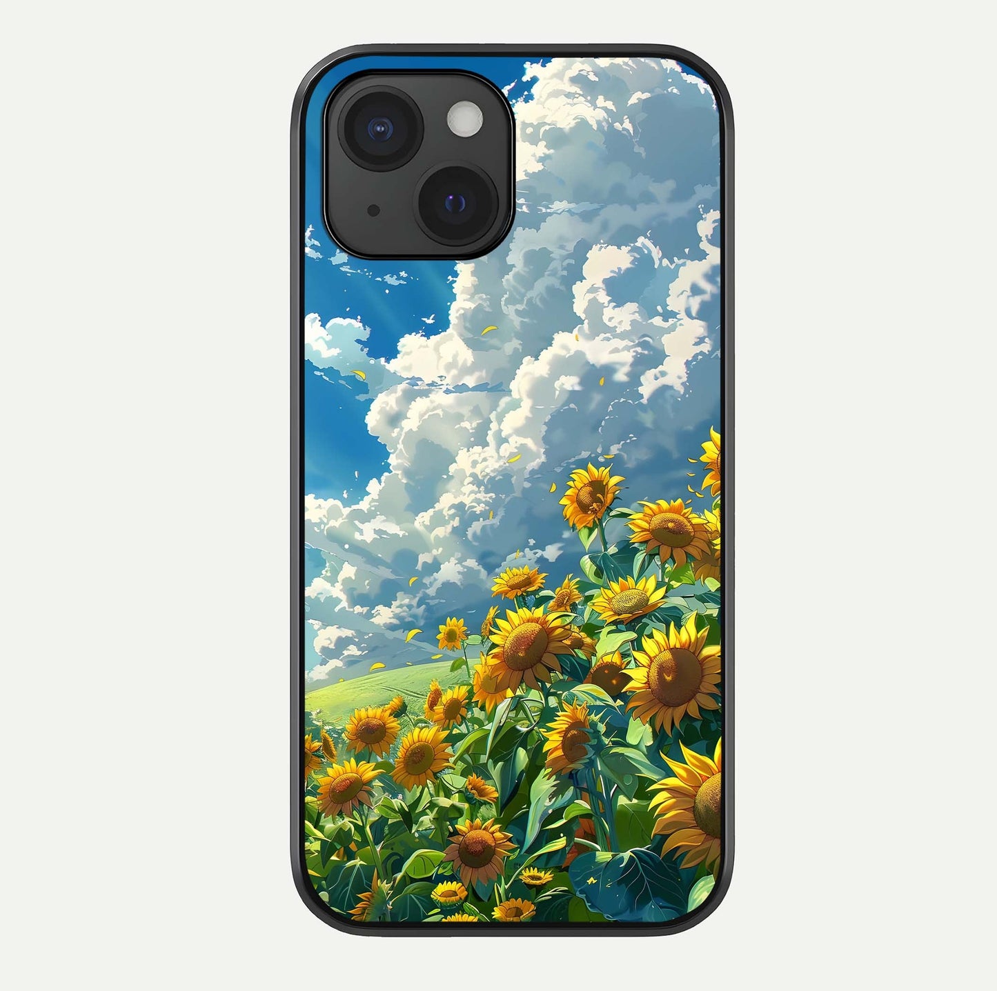 Golden Sun Glory Glass Case For iPhone 15 by Custom World