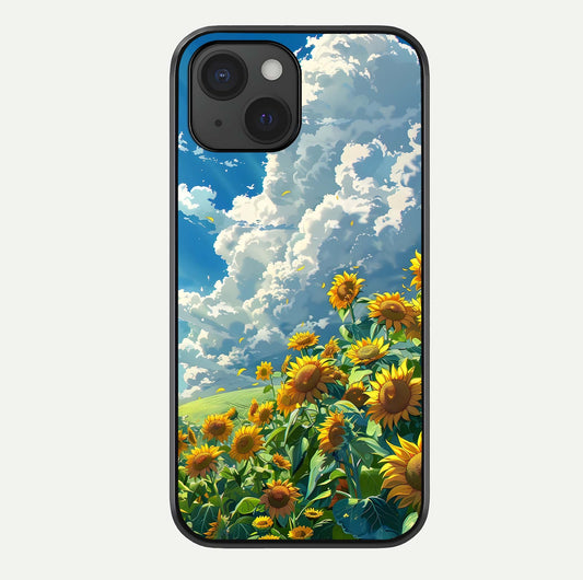 Golden Sun Glory Glass Case For iPhone 15 by Custom World