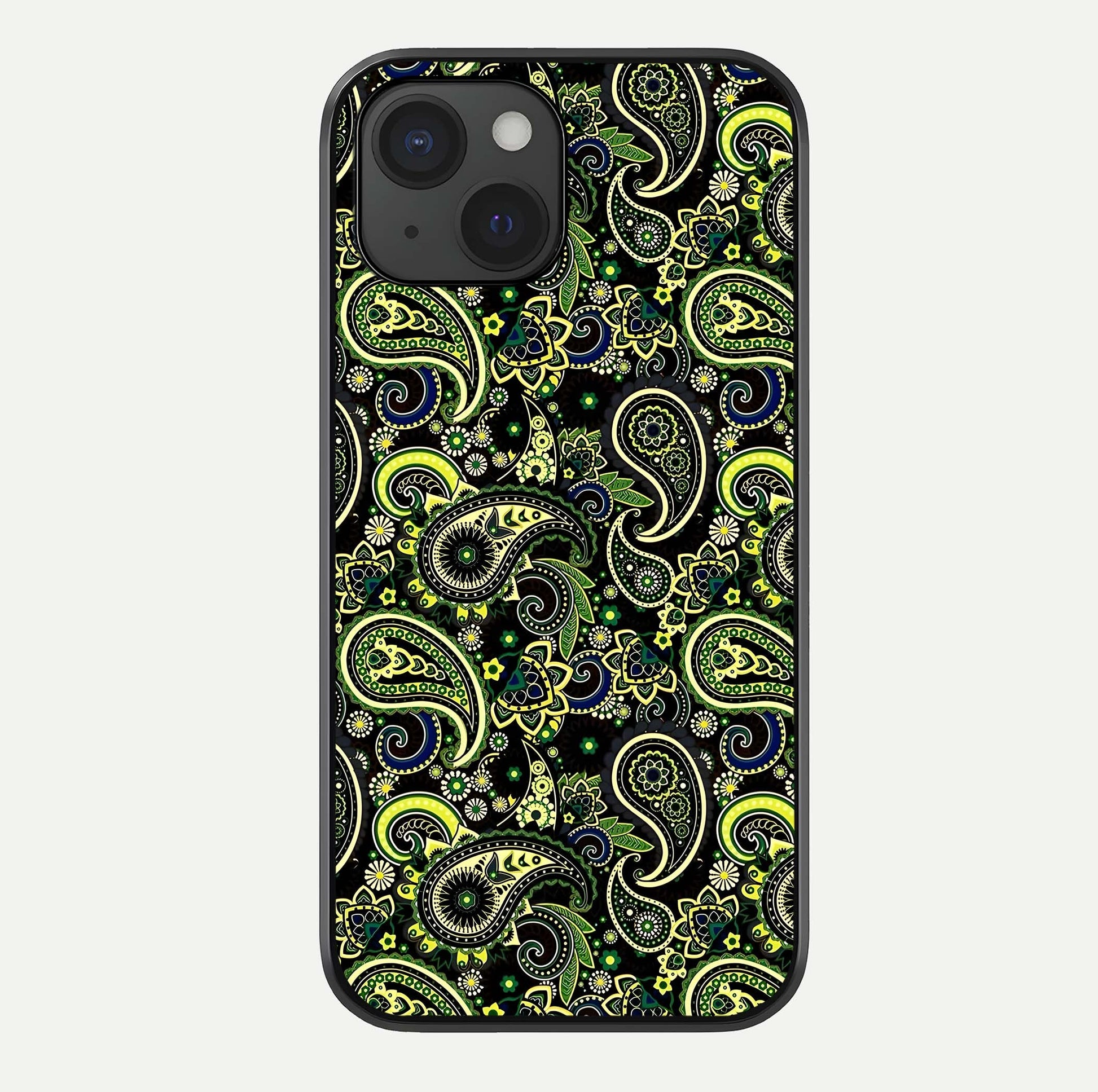 Green Mandala Pattern Glass Case For iPhone 15 by Custom World