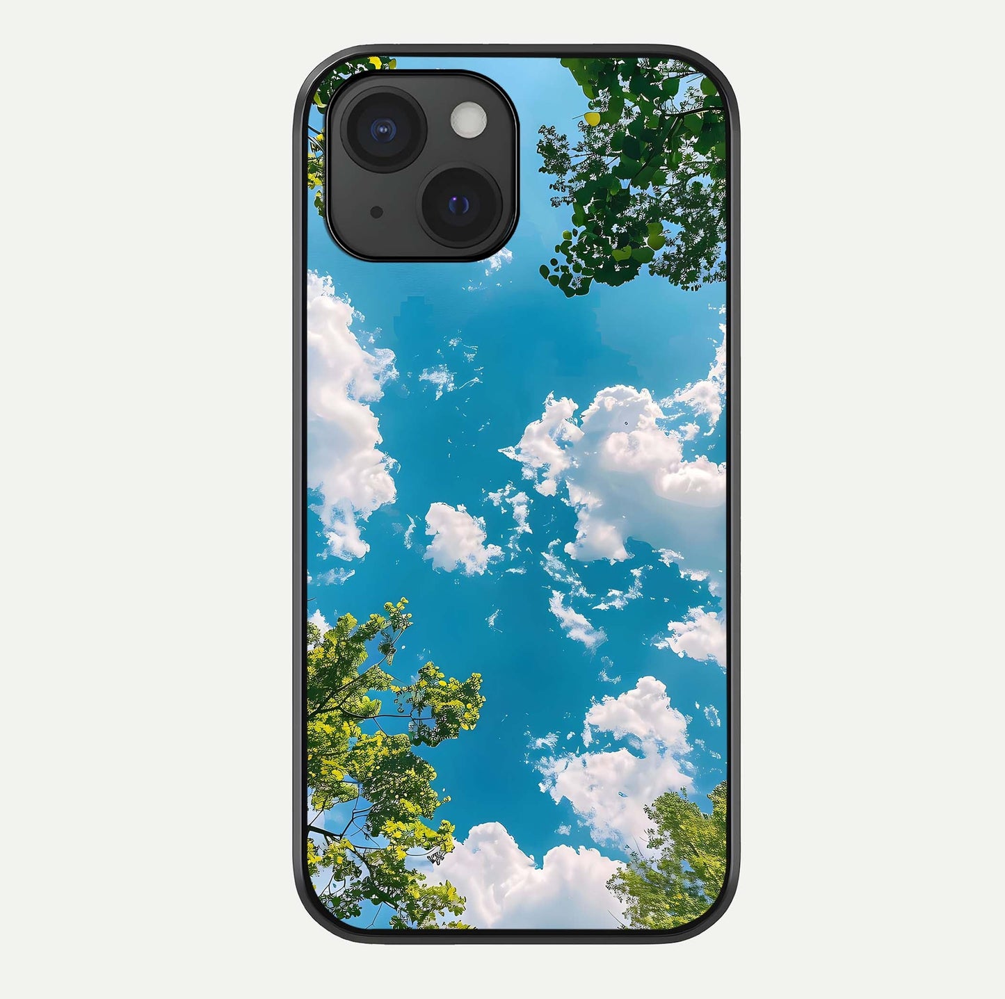 Greenery Sky Glass Case For iPhone 15 by Custom World