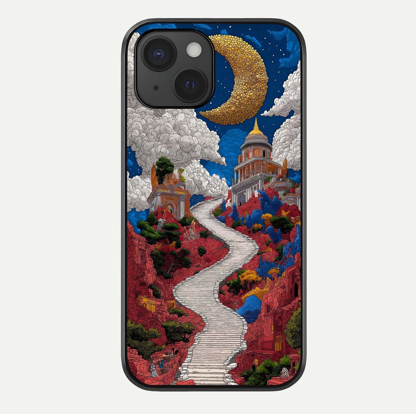 Heavenly Moon Path Glass Case For iPhone 15 by Custom World