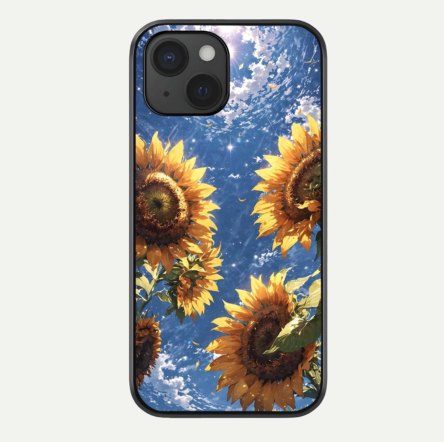 Heavenly Sunflower Rise Glass Case For iPhone 15 by Custom World