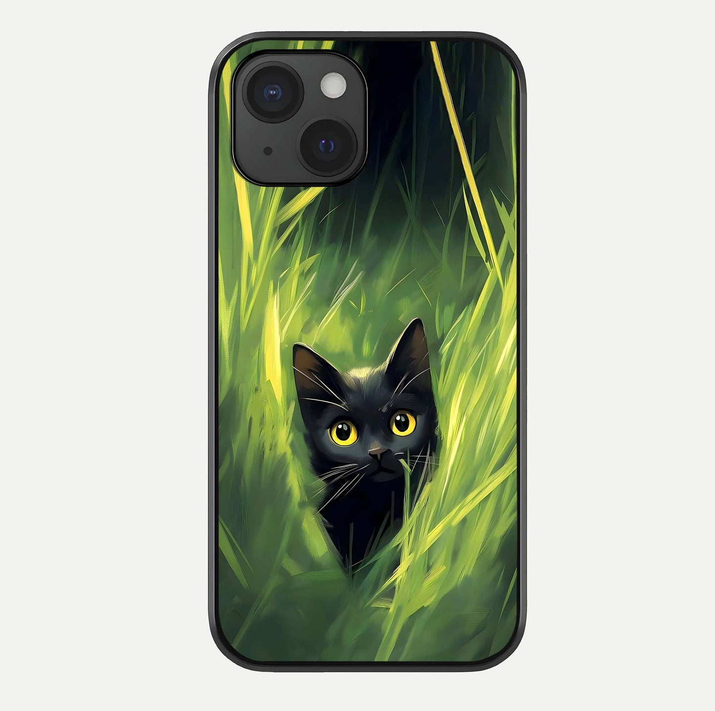 Hidden Cat Whisper Glass Case For iPhone 15 by Custom World