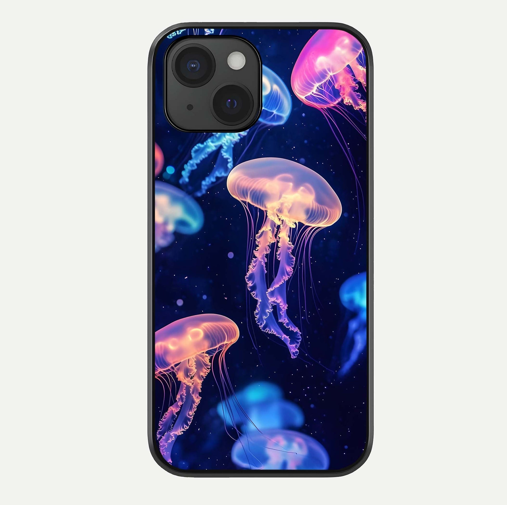 Jellyfish Pattern Glass Case For iPhone 15 by Custom World