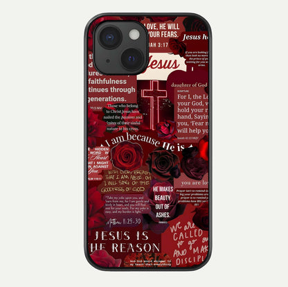 Jesus Love Heals Glass Case For iPhone 15 by Custom World