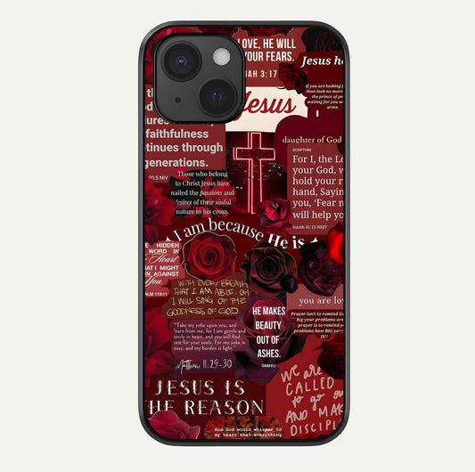 Jesus Love Heals Glass Case For iPhone 15 by Custom World
