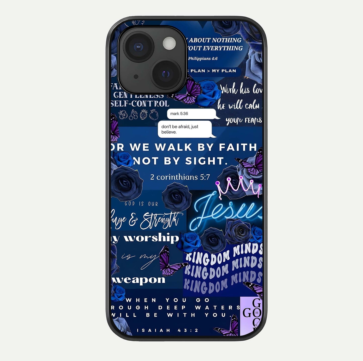 Kingdom Faith Glow Glass Case For iPhone 15 by Custom World