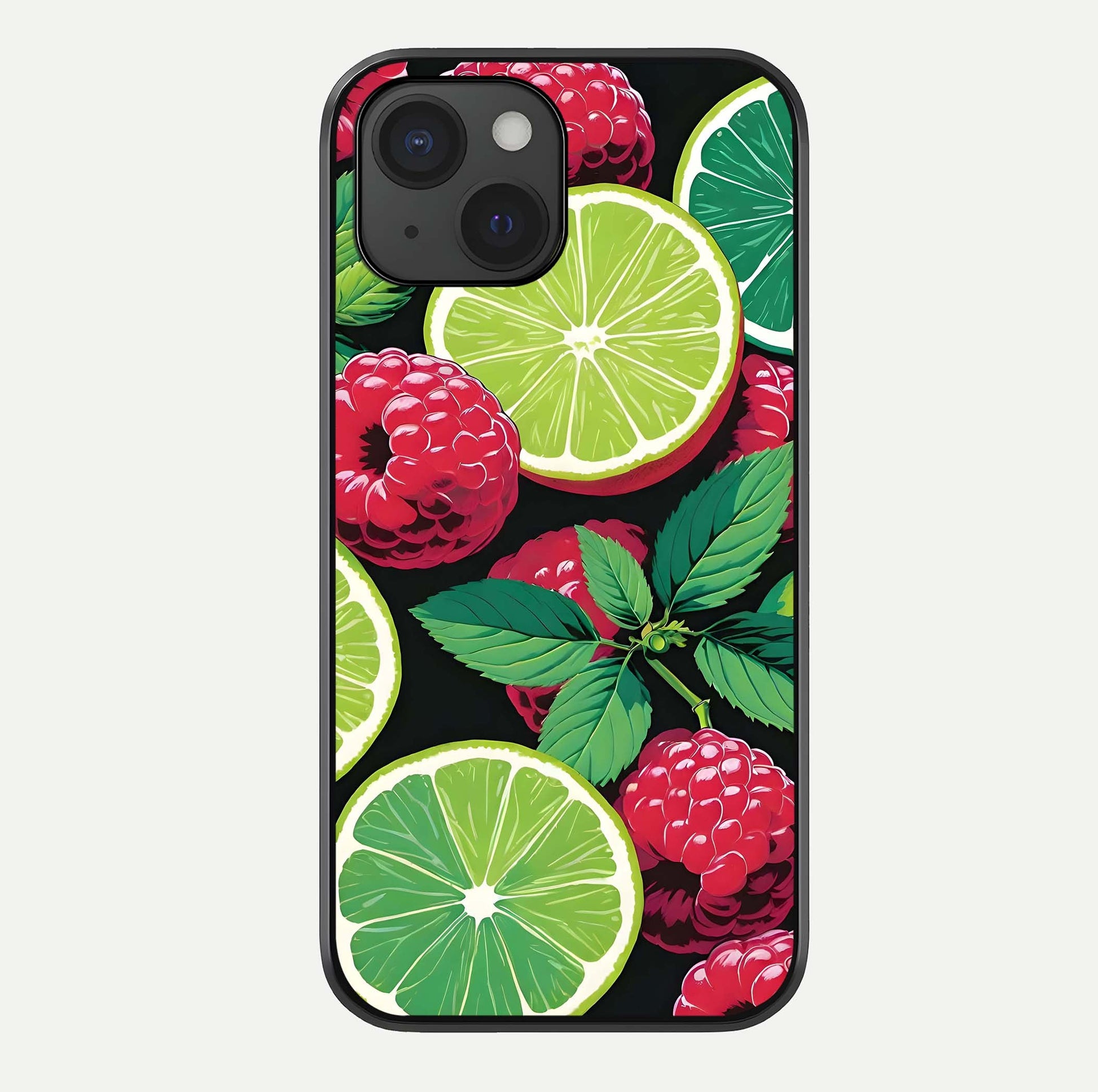 Lime & Raspberry Pattern Glass Case For iPhone 15 by Custom World