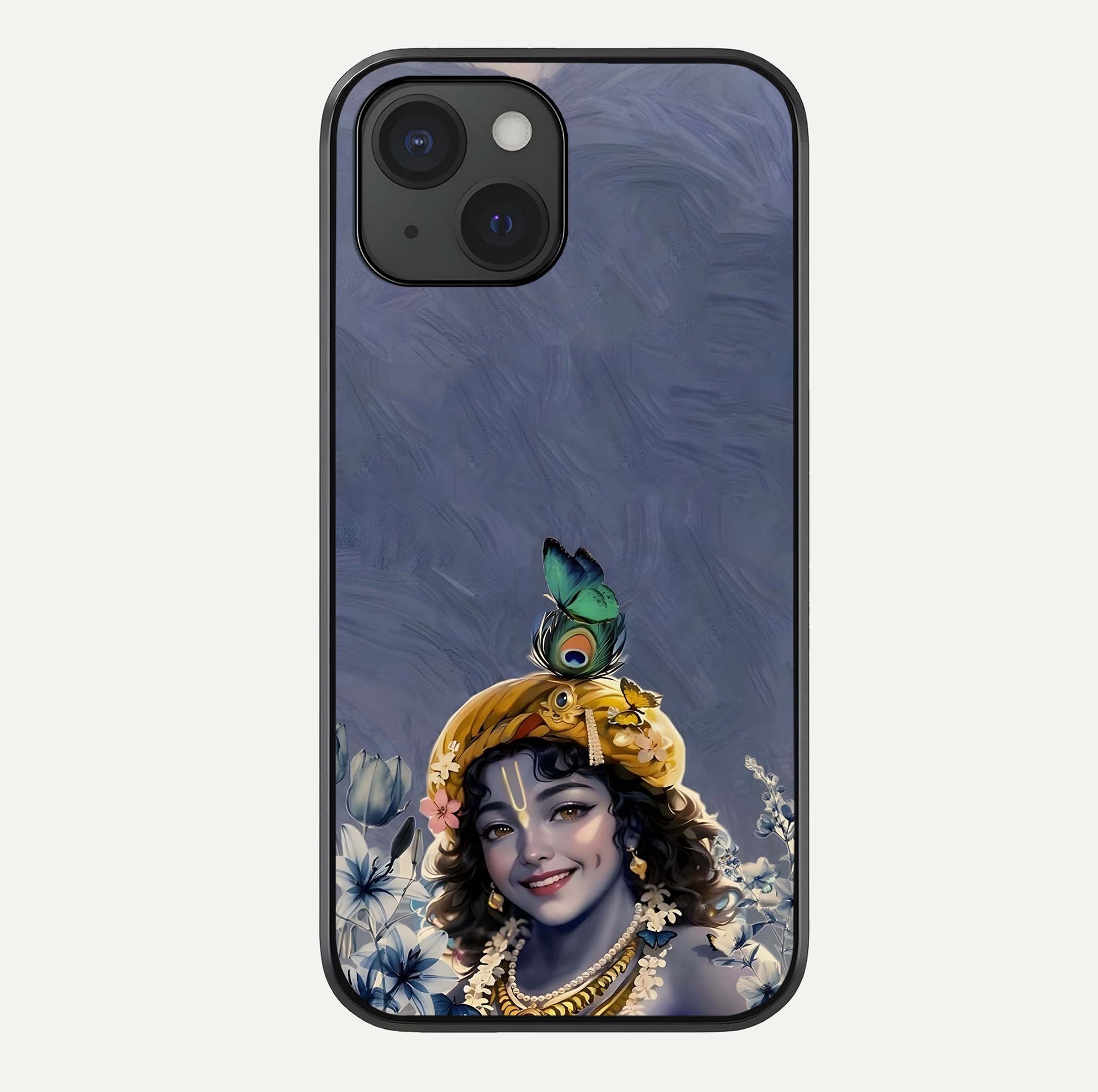 Lord Krishna Glass Case For iPhone 15 by Custom World