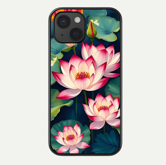 Lotus Dream Serenity Glass Case For iPhone 15 by Custom World