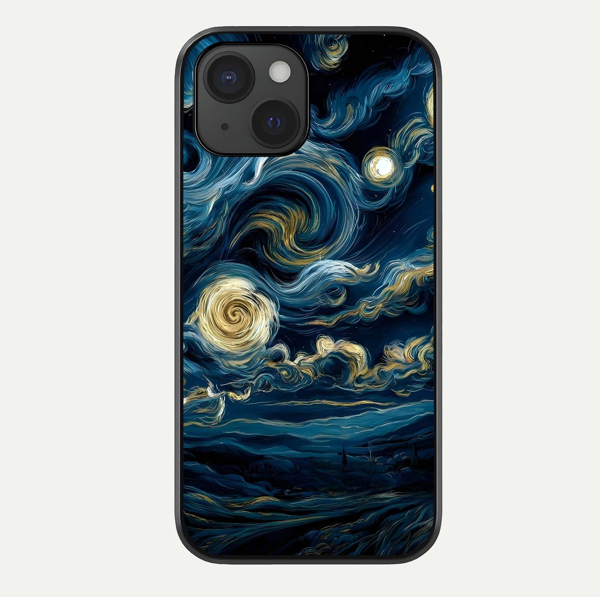 Midnight Sky Whirl Glass Case For iPhone 15 by Custom World