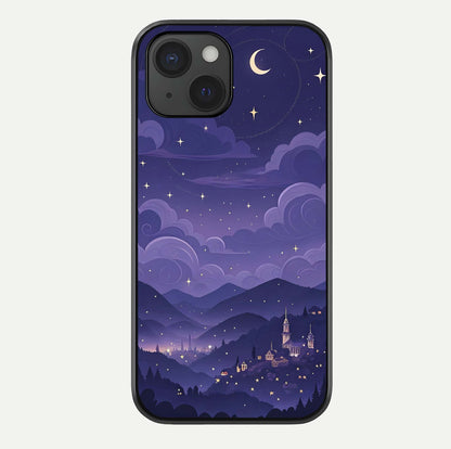 Minimal Night View Glass Case For iPhone 15 by Custom World