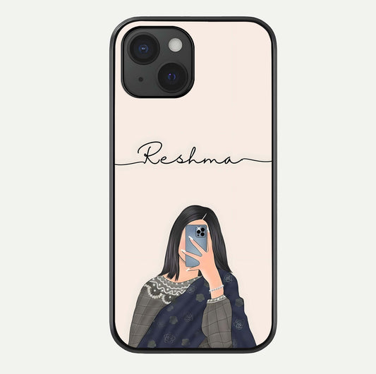 Mirror Mood Muse With Custom Name Glass Case For iPhone 15 by Custom World