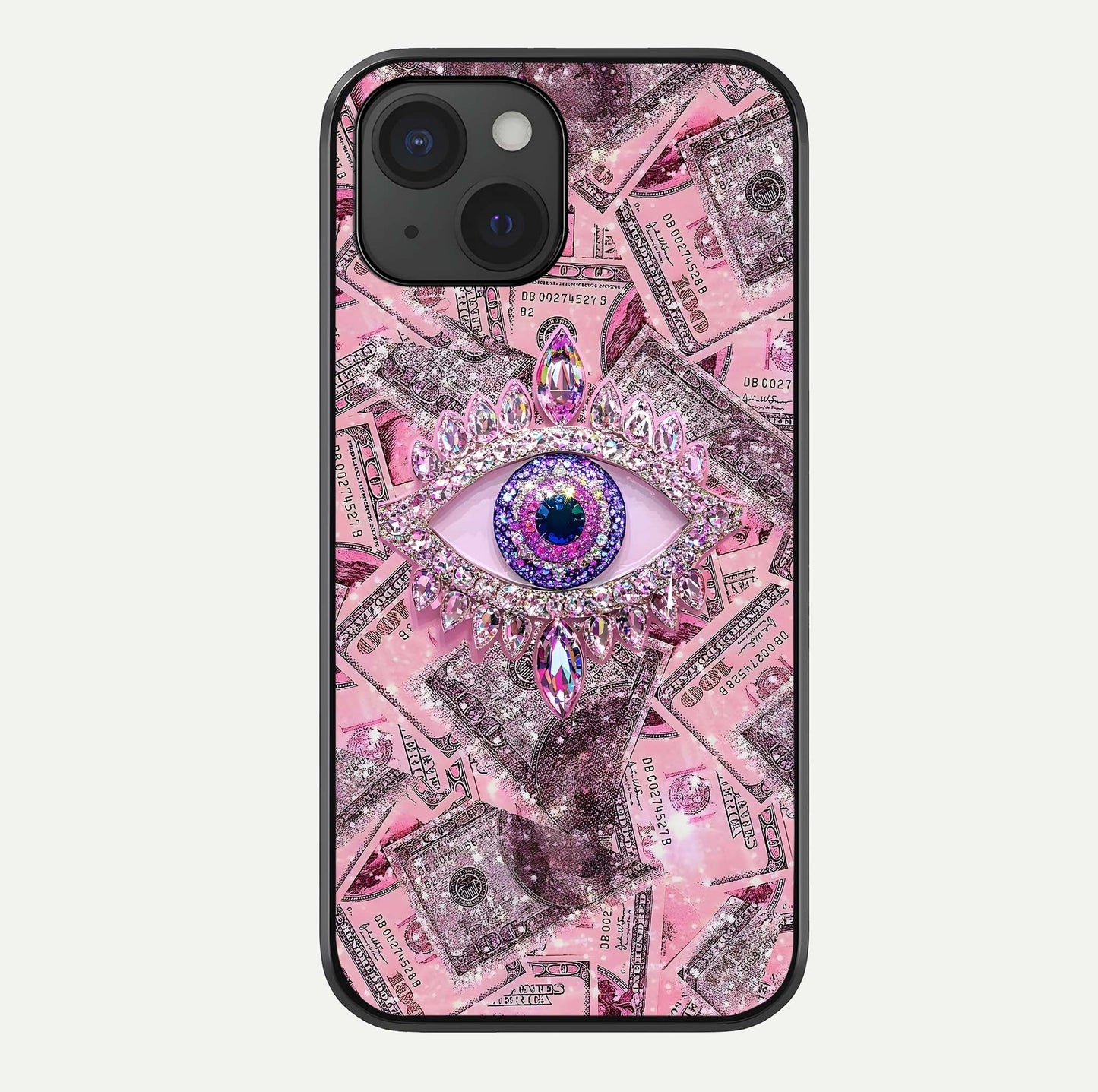 Money Eye Luxe Glass Case For iPhone 15 by Custom World