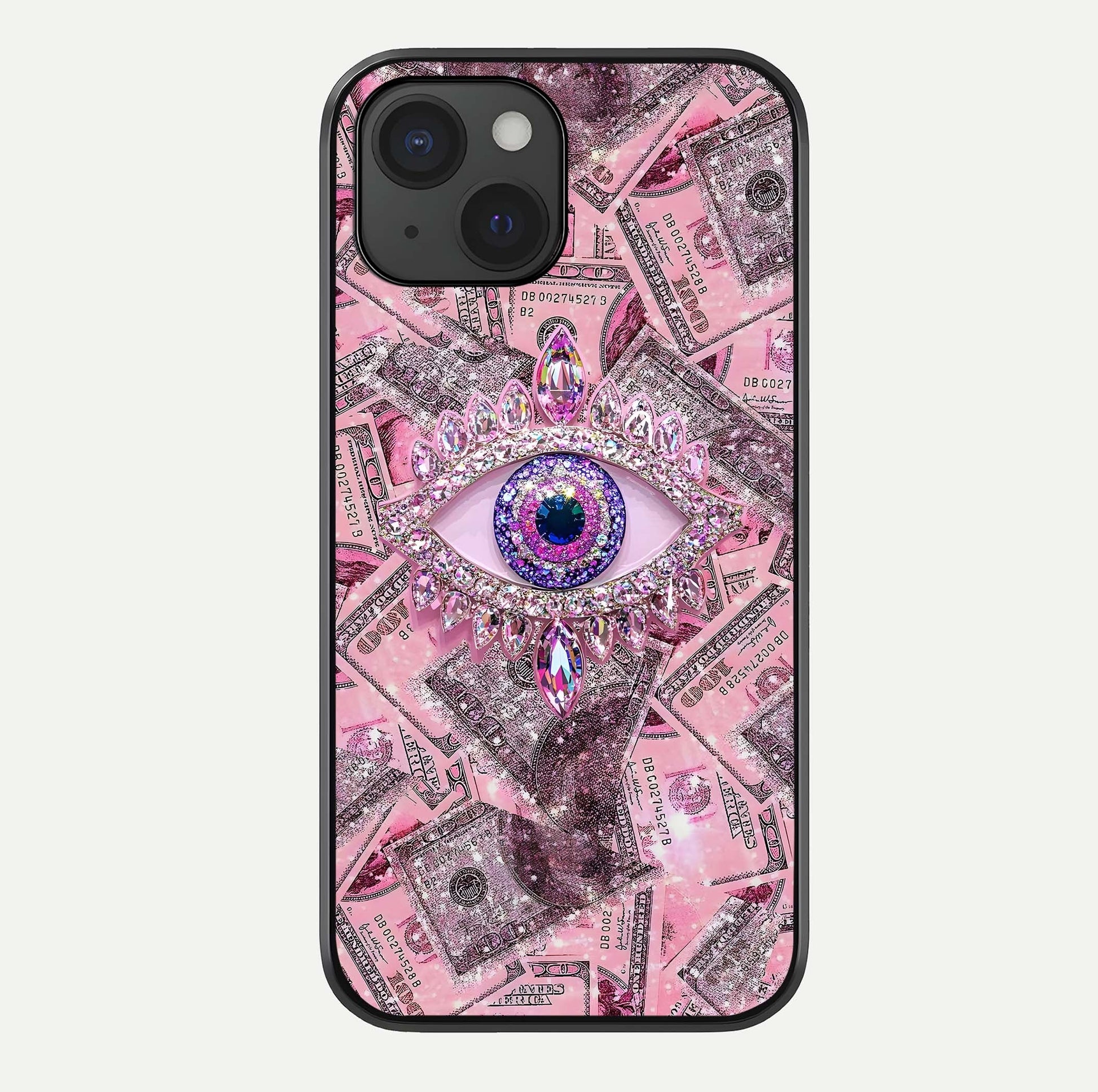 Money Eye Luxe Glass Case For iPhone 15 by Custom World