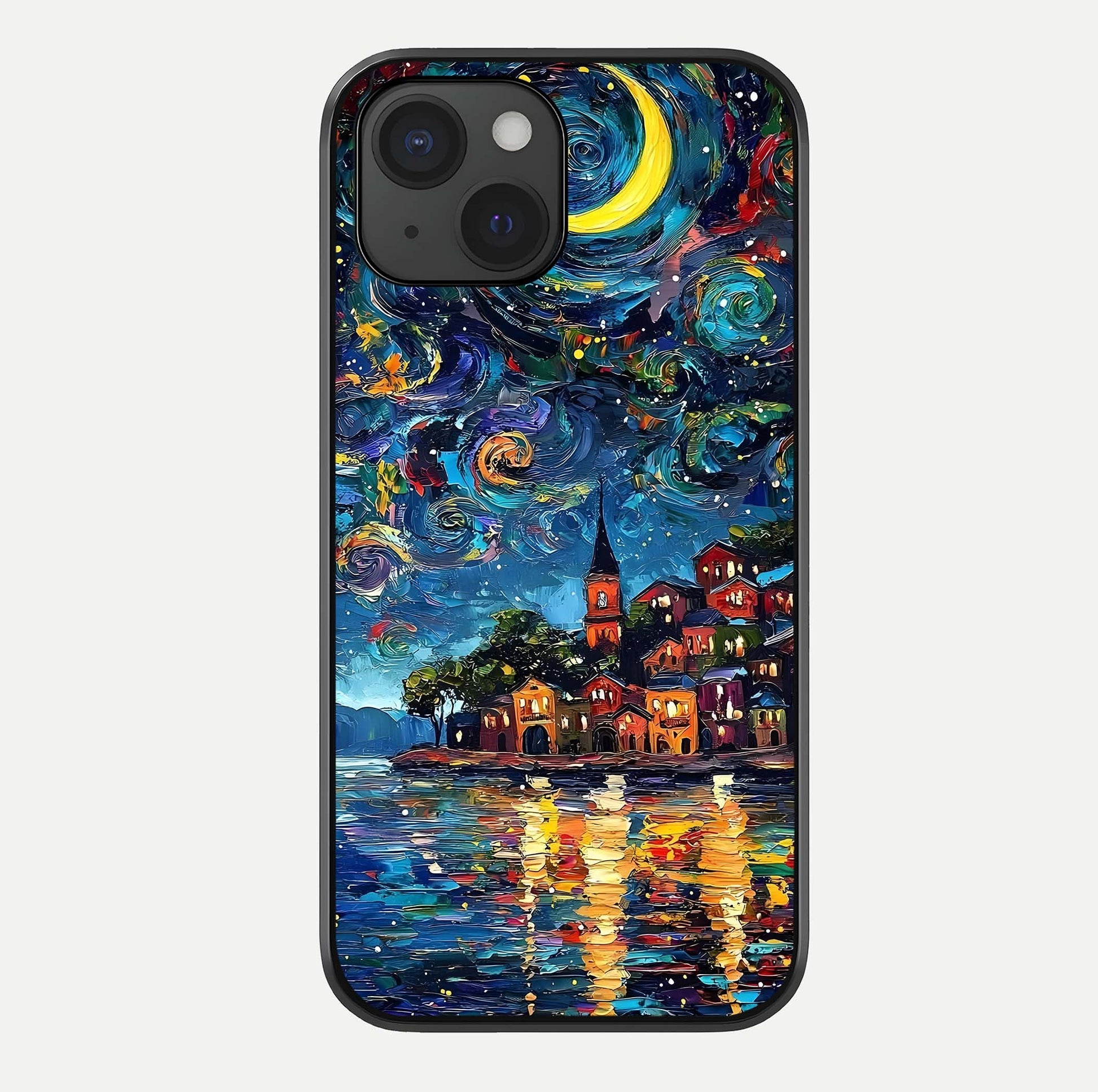 Moonlight Harbor Glow Glass Case For iPhone 15 by Custom World