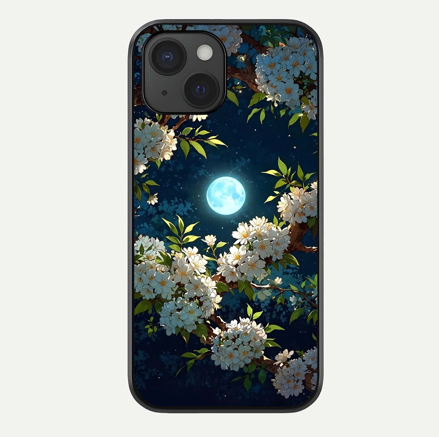 Moonlit Blossom Dream Glass Case For iPhone 15 by Custom World