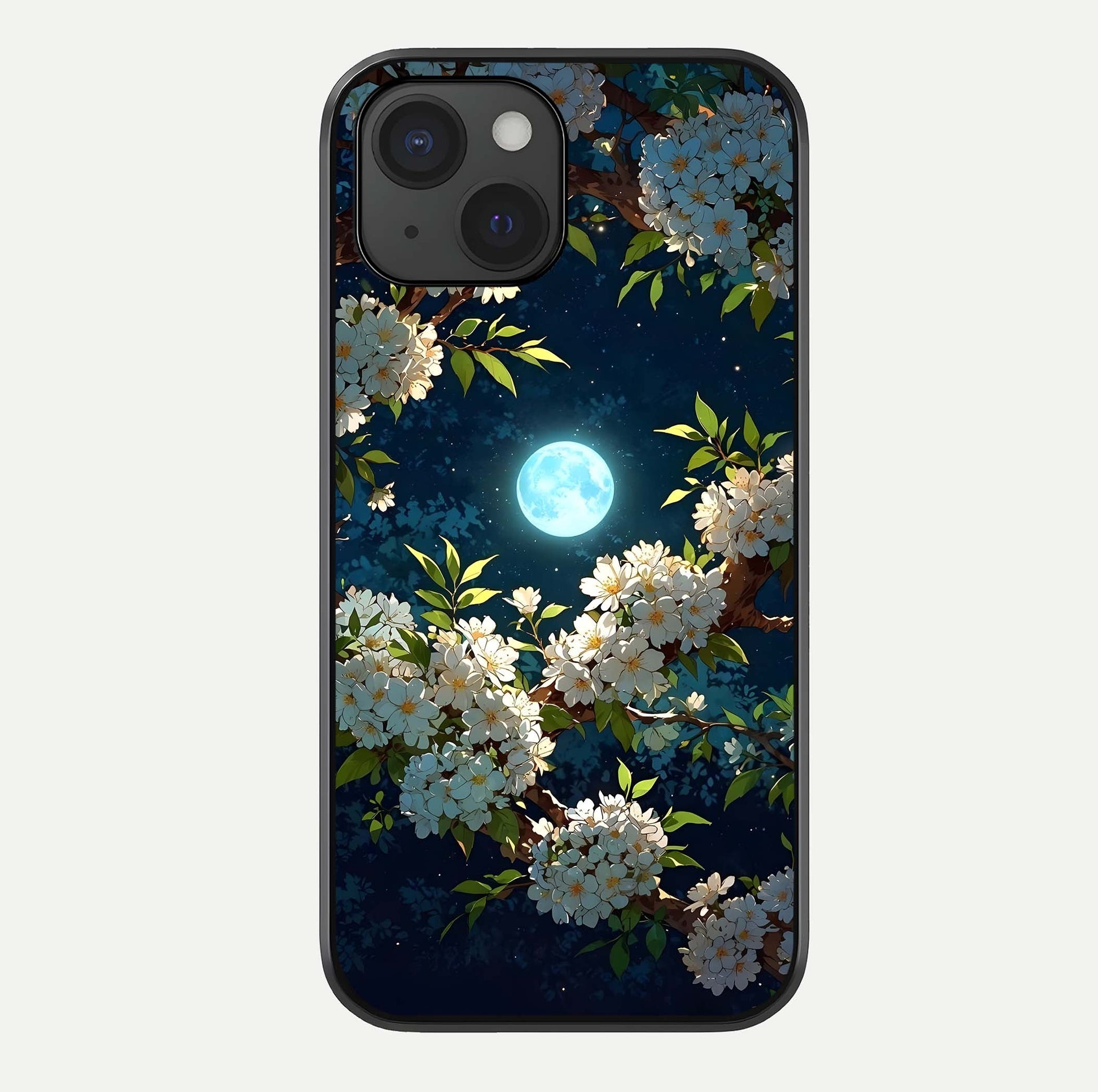 Moonlit Blossom Dream Glass Case For iPhone 15 by Custom World