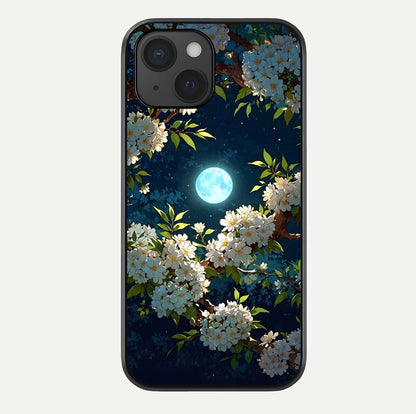 Moonlit Blossom Dream Glass Case For iPhone 15 by Custom World